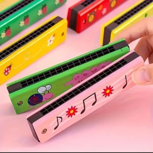 10pcs random color Wooden Harmonica